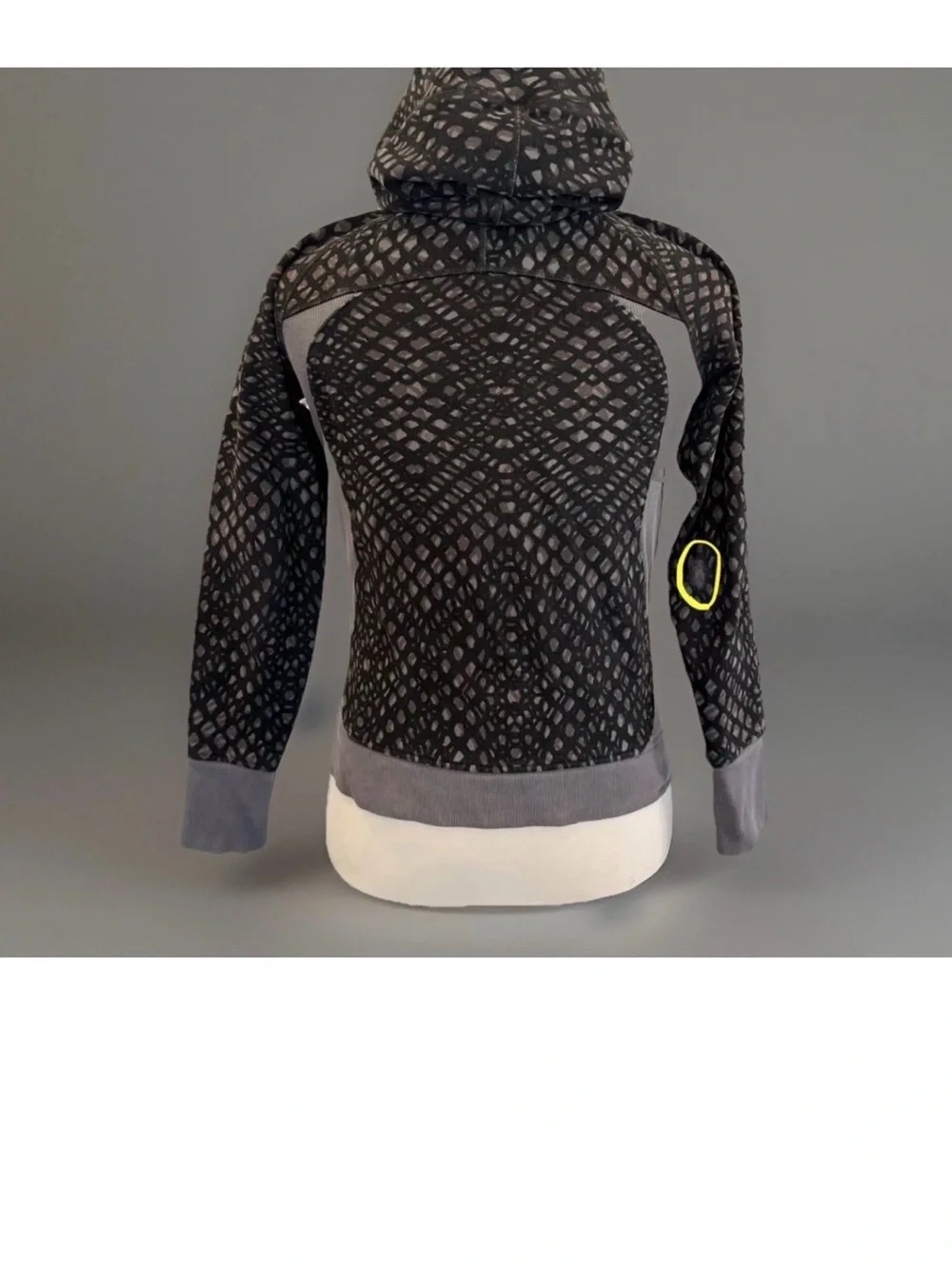 LULULEMON Scuba Zip Hoodie Size 10 FLAW ON 1 ELBOW, Simply Lace/Dark Slate Black